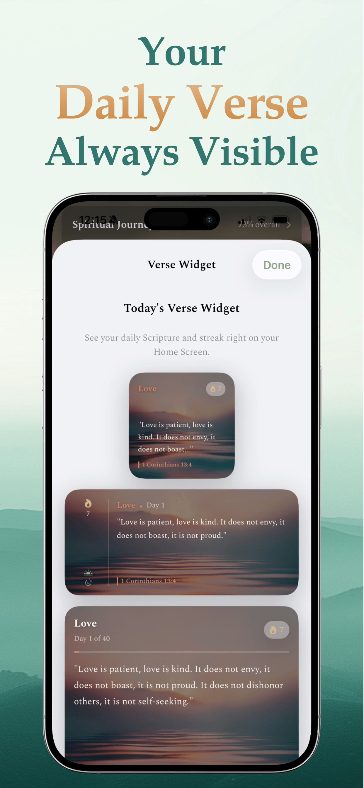 Your Daily Verse Always Visible
